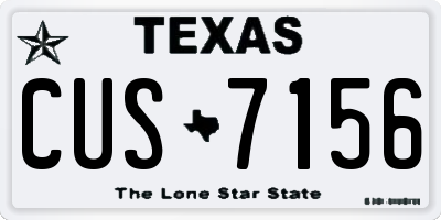TX license plate CUS7156