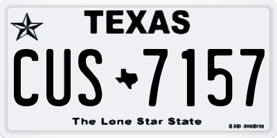 TX license plate CUS7157
