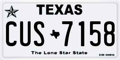 TX license plate CUS7158