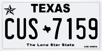TX license plate CUS7159