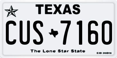 TX license plate CUS7160