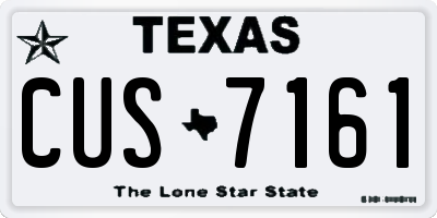 TX license plate CUS7161