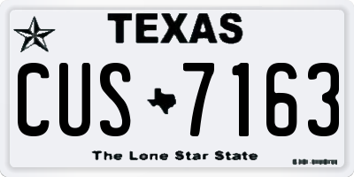TX license plate CUS7163