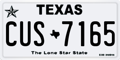 TX license plate CUS7165