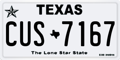 TX license plate CUS7167
