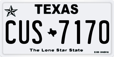 TX license plate CUS7170