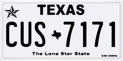 TX license plate CUS7171
