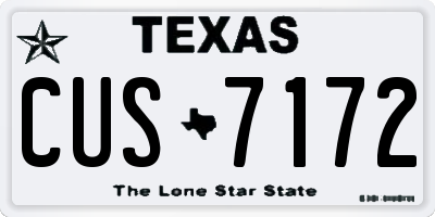 TX license plate CUS7172