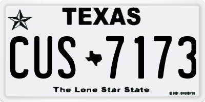 TX license plate CUS7173