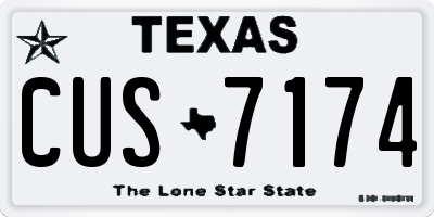 TX license plate CUS7174