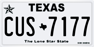 TX license plate CUS7177