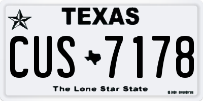 TX license plate CUS7178