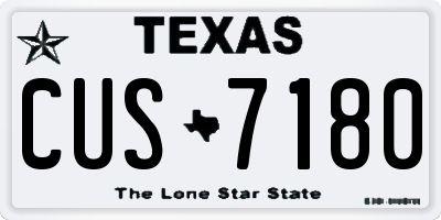 TX license plate CUS7180