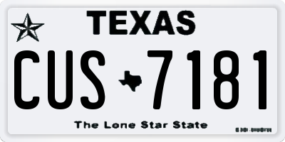 TX license plate CUS7181