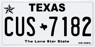 TX license plate CUS7182