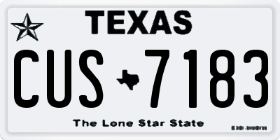 TX license plate CUS7183