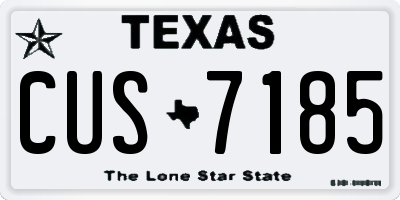 TX license plate CUS7185