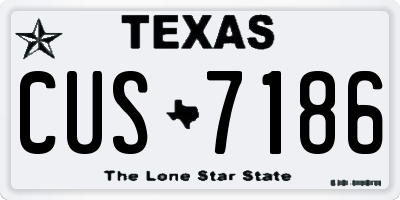 TX license plate CUS7186