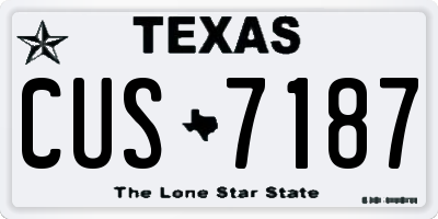 TX license plate CUS7187