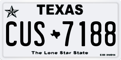 TX license plate CUS7188