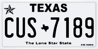 TX license plate CUS7189