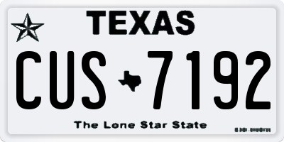 TX license plate CUS7192