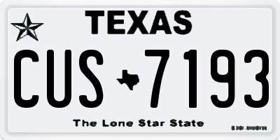 TX license plate CUS7193