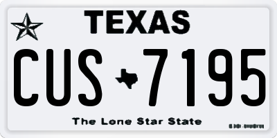TX license plate CUS7195