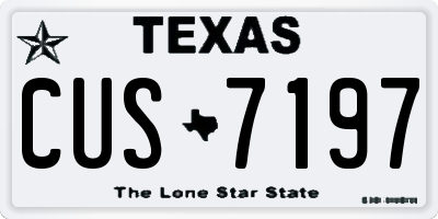 TX license plate CUS7197