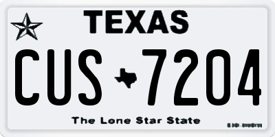 TX license plate CUS7204