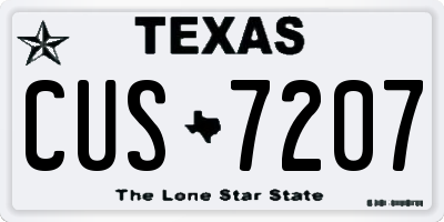 TX license plate CUS7207