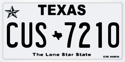 TX license plate CUS7210