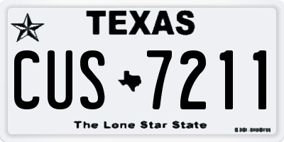 TX license plate CUS7211
