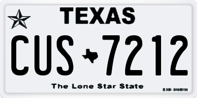 TX license plate CUS7212