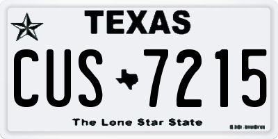 TX license plate CUS7215