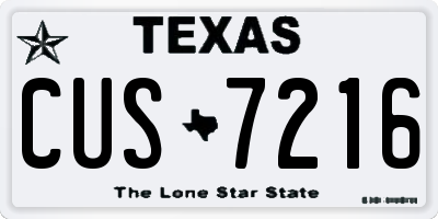 TX license plate CUS7216