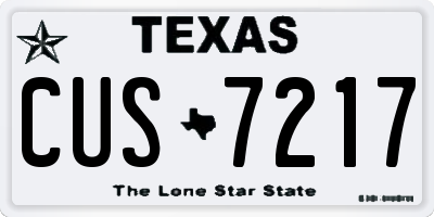 TX license plate CUS7217