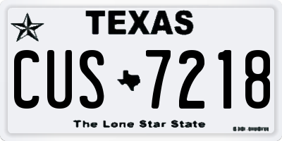 TX license plate CUS7218