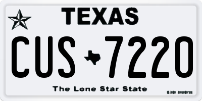 TX license plate CUS7220
