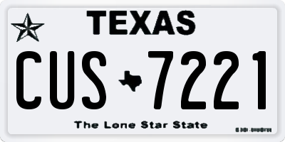 TX license plate CUS7221