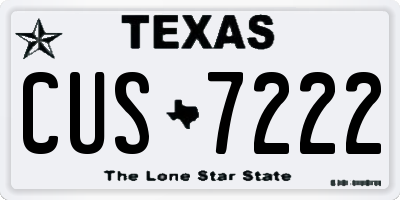 TX license plate CUS7222