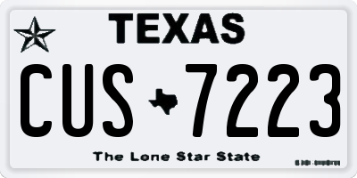 TX license plate CUS7223