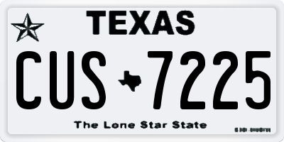 TX license plate CUS7225