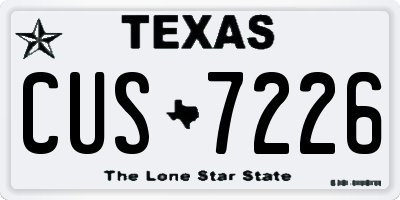 TX license plate CUS7226