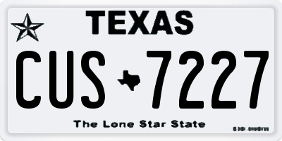 TX license plate CUS7227