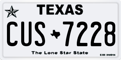 TX license plate CUS7228