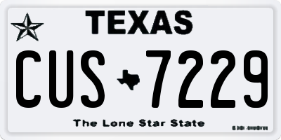 TX license plate CUS7229