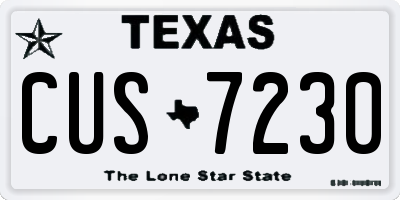 TX license plate CUS7230