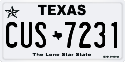 TX license plate CUS7231