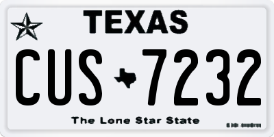 TX license plate CUS7232